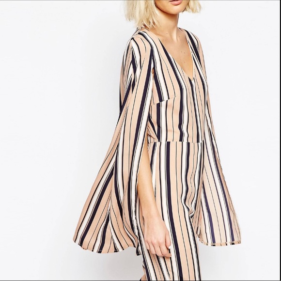 Lavish Alice 70's Stripe Cape Jumpsuit - Picture 5 of 13